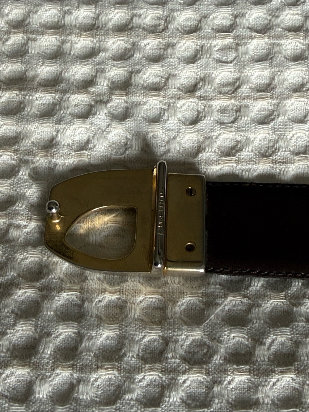 Rare Vintage Dior unisex black/brown reversible Belt Silver&Gold Dior D Buckle - Picture 6 of 8